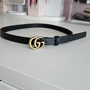 Gucci GG Thin Black Belt